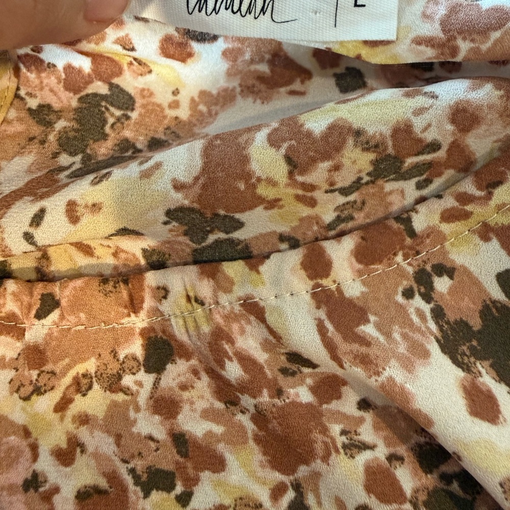 TALULAH Long Sleeve Dress in Brown and Cream Floral - Picture 4 of 11